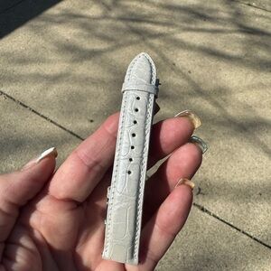 Elegant White Leather Watch Strap